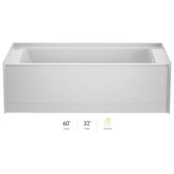 Jacuzzi Signature 60" Three Wall Alcove Acrylic Air / Whirlpool Tub with Right Drain and Overflow