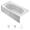 Jacuzzi Signature 72" Acrylic Whirlpool Bathtub for Alcove Installation with Left Drain -Jacuzzi Sales Store jacuzzi j1a7236wlr1xxw 100825