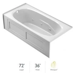 Jacuzzi Signature 72" Acrylic Whirlpool Bathtub for Alcove Installation with Left Drain
