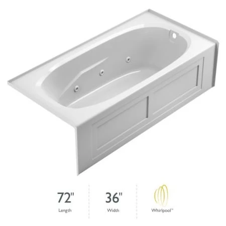Jacuzzi Signature 72" Acrylic Whirlpool Bathtub for Alcove Installation with Right Drain 3 Jacuzzi Signature 72" Acrylic Whirlpool Bathtub for Alcove Installation with Right Drain