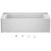 Jacuzzi Signature 60" Three Wall Alcove Acrylic Soaking Tub with Left Drain and Overflow -Jacuzzi Sales Store jacuzzi j1l6032blxxxxw 100825