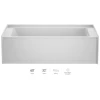 Jacuzzi Signature 60" Three Wall Alcove Acrylic Soaking Tub with Right Drain and Overflow