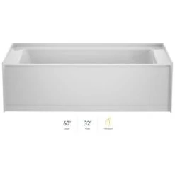 Jacuzzi Signature 60" Three Wall Alcove Acrylic Whirlpool Tub with Right Drain and Overflow