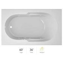 Jacuzzi Signature 60" Acrylic Whirlpool Bathtub for Drop-In Installations with Left Drain