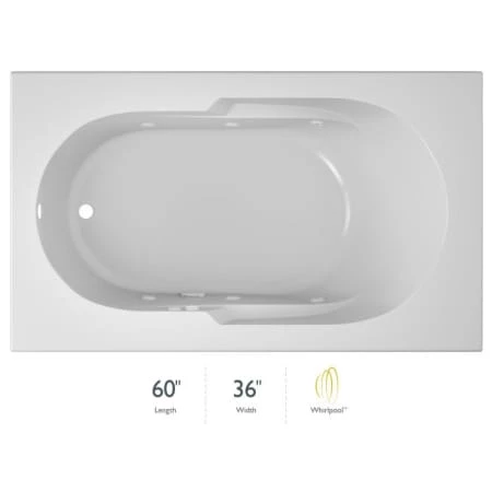 Jacuzzi Signature 60" Acrylic Whirlpool Bathtub for Drop-In Installations with Left Drain 3 Jacuzzi Signature 60" Acrylic Whirlpool Bathtub for Drop-In Installations with Left Drain