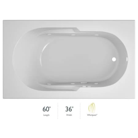 Jacuzzi Signature 60" Acrylic Whirlpool Bathtub for Drop-In Installations with Right Drain 3 Jacuzzi Signature 60" Acrylic Whirlpool Bathtub for Drop-In Installations with Right Drain