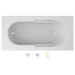 Jacuzzi Signature 72" Whirlpool Drop-In Bathtub with Left Drain and Push Button Controls