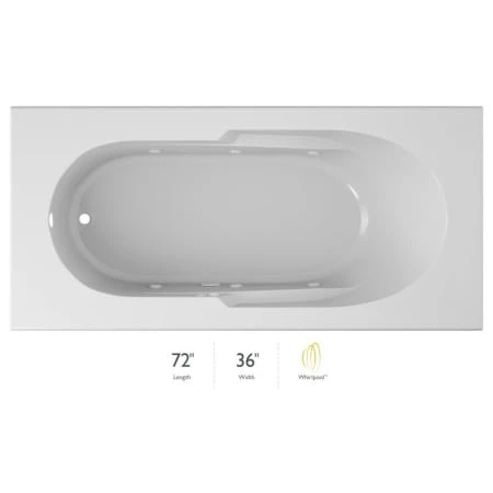 Jacuzzi Signature 72" Whirlpool Drop-In Bathtub with Left Drain and Push Button Controls 3 Jacuzzi Signature 72" Whirlpool Drop-In Bathtub with Left Drain and Push Button Controls
