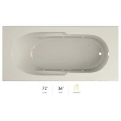 Jacuzzi Signature 72" Drop In Whirlpool Bathtub with 6 Jets, Air Controls, RapidHeat Water Heater, Right Drain and Left Pump
