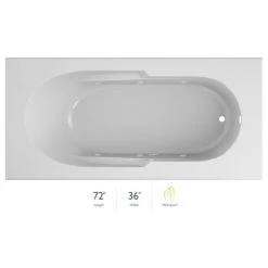 Jacuzzi Signature 72" Drop In Whirlpool Bathtub with 6 Jets, Air Controls, Right Drain and Left Pump
