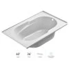 Jacuzzi Signature 60" Drop In Soaking Bathtub with Tiling Flange, and Right Drain -Jacuzzi Sales Store jacuzzi j2t6036brxxxxw 100825