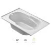 Jacuzzi Signature 60" Drop In Whirlpool Bathtub with 6 Jets, Air Controls, Tiling Flange, and Left Drain and Right Pump -Jacuzzi Sales Store jacuzzi j2t6036wlr1xxw 100825