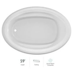 Jacuzzi Signature 60" Drop In Soaking Bathtub with Universal Drain