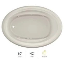 Jacuzzi 60" x 42" Signature Drop In Whirlpool Bathtub with 6 Jets, Air Controls, RapidHeat Water Heater, Left Drain and Right Pump