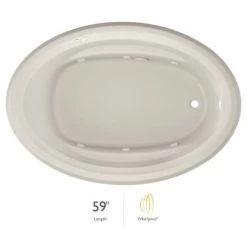 Jacuzzi 60" x 42" Signature Drop In Whirlpool Bathtub with 6 Jets, Air Controls, RapidHeat Water Heater, Right Drain and Left Pump
