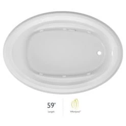 Jacuzzi 60" x 42" Signature Drop In Whirlpool Bathtub with 6 Jets, Air Controls, Right Drain and Left Pump