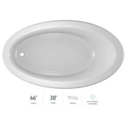 Jacuzzi Signature 66" Drop In Soaking Bathtub with Universal Drain