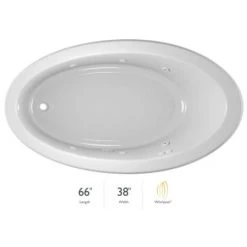 Jacuzzi Signature 66" Drop In Whirlpool Bathtub with 6 Jets, Air Controls, Left Drain and Right Pump