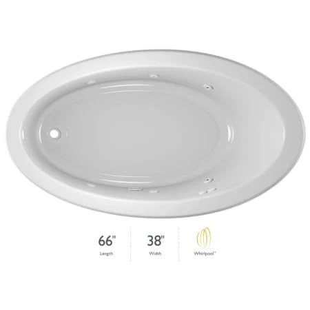 Jacuzzi Signature 66" Drop In Whirlpool Bathtub with 6 Jets, Air Controls, Left Drain and Right Pump 3 Jacuzzi Signature 66" Drop In Whirlpool Bathtub with 6 Jets, Air Controls, Left Drain and Right Pump