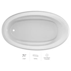 Jacuzzi Signature 71" Drop In Soaking Bathtub with Universal Drain - Less Drain Assembly
