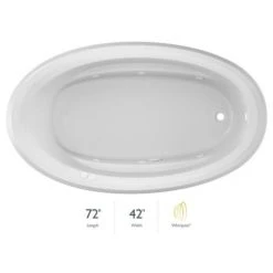 Jacuzzi 72" x 42" Signature Drop In Whirlpool Bathtub with 6 Jets, Air Controls, Right Drain and Left Pump