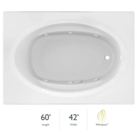 Jacuzzi 60" x 42" Signature Drop In Whirlpool Bathtub with 6 Jets, Air Controls, RapidHeat Water Heater, Right Drain and Left Pump 3 Jacuzzi 60" x 42" Signature Drop In Whirlpool Bathtub with 6 Jets, Air Controls, RapidHeat Water Heater, Right Drain and Left Pump