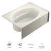 Jacuzzi 60" x 42" Signature Soaking Bathtub with Right Drain, Tiling Flange, and Skirt with Access Panel