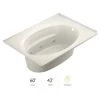 Jacuzzi 60" x 42" Signature Drop In Whirlpool Bathtub with 6 Jets, Air Controls, Tiling Flange, RapidHeat Water Heater, and Right Drain and Left Back Pump
