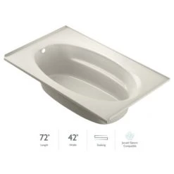Jacuzzi Signature 72" Soaking Drop-In Bathtub with Left Drain