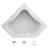 Jacuzzi 60" x 60" Signature Corner Whirlpool Bathtub with 6 Jets, Air Controls, Center Drain and Left Pump