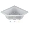 Jacuzzi 60" x 60" Signature Corner Whirlpool Bathtub with 6 Jets, Air Controls, Tiling Flange, Center Drain and Left Pump
