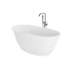 Jacuzzi Karina 65" Free Standing Resin, Stone Composite Soaking Tub with Center Drain, Drain Assembly and Overflow - Includes Floor Mounted Tub Filler with Hand Shower -Jacuzzi Sales Store jacuzzi kab6534bcxxxx alternate view 132