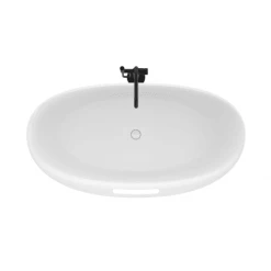Jacuzzi Karina 65" Free Standing Resin, Stone Composite Soaking Tub with Center Drain, Drain Assembly and Overflow - Includes Floor Mounted Tub Filler with Hand Shower -Jacuzzi Sales Store jacuzzi kam6534bcxxxx alternate view 139
