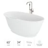 Jacuzzi Karina 65" Free Standing Resin, Stone Composite Soaking Tub with Center Drain, Drain Assembly and Overflow - Includes Floor Mounted Tub Filler with Hand Shower -Jacuzzi Sales Store jacuzzi kan6534bcxxxxg 7549554