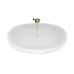 Jacuzzi Karina 65" Free Standing Resin, Stone Composite Soaking Tub with Center Drain, Drain Assembly and Overflow - Includes Floor Mounted Tub Filler with Hand Shower -Jacuzzi Sales Store jacuzzi kaz6534bcxxxx alternate view 149