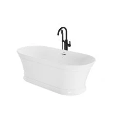 Jacuzzi Lyndsay 67" Free Standing Acrylic Soaking Tub with NW50827 Tub Filler Faucet, Center Drain, Drain Assembly and Overflow -Jacuzzi Sales Store jacuzzi ld6731bcxxxx alternate view 2 12