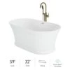 Jacuzzi Lyndsay 59" Free Standing Acrylic Soaking Tub with Center Drain, Drain Assembly and Overflow - Includes Floor Mounted Tub Filler with Hand Shower -Jacuzzi Sales Store jacuzzi ldz5931bcxxxxg 7549554