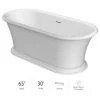 Jacuzzi Leonora⢠65" Solid Surface Free Standing Soaking Bathtub with Center Drain 1 Jacuzzi Leonora⢠65" Solid Surface Free Standing Soaking Bathtub with Center Drain -Jacuzzi Sales Store jacuzzi lef6530bcxxxxm 100825