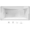 Jacuzzi Linea 66" x 32" Soaking Bathtub for Drop-In Installations with End Drain Placement -Jacuzzi Sales Store jacuzzi lin6632buxxxxw 100825
