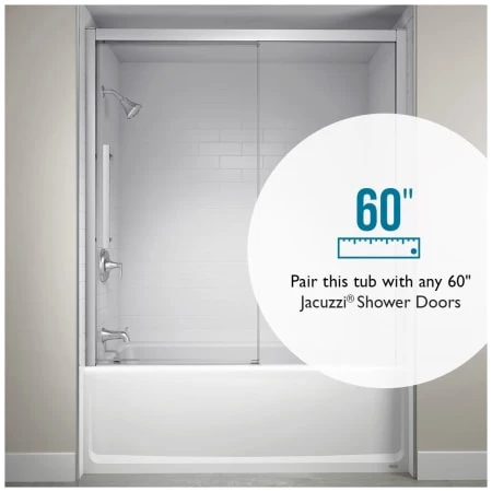 Jacuzzi Linea 60" x 30" Three Wall Alcove Soaking Bathtub with Left Drain and Heated Soak 8 Jacuzzi Linea 60" x 30" Three Wall Alcove Soaking Bathtub with Left Drain and Heated Soak - Image 6