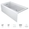 Jacuzzi Linea 60" x 30" Three Wall Alcove Soaking Bathtub with Left Drain and Heated Soak 1 Jacuzzi Linea 60" x 30" Three Wall Alcove Soaking Bathtub with Left Drain and Heated Soak -Jacuzzi Sales Store jacuzzi lns6030blr2hsw 100825