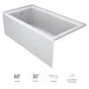 Jacuzzi Linea 60" x 30" Acrylic Soaking Bathtub for Three Wall Alcove Installation with Right Drain -Jacuzzi Sales Store jacuzzi lns6030brxxxxw 100825