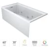 Jacuzzi Linea 60" x 30" Acrylic Whirlpool Bathtub for Three Wall Alcove Installation with Right Drain, Heater, and Chromatherapy Lighting -Jacuzzi Sales Store jacuzzi lns6030wrl2chwc 100825