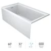 Jacuzzi Linea 60" x 32" Acrylic Air Bathtub for Alcove Installation with Right Hand Drain