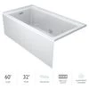 Jacuzzi Linea 60" x 32" Alcove Soaking Bathtub with Left Drain and Heated Soak -Jacuzzi Sales Store jacuzzi lns6032blr2hsw 100825