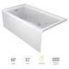 Jacuzzi Linea 60" x 32" Whirlpool Alcove Bathtub with Right Drain and Basic Controls -Jacuzzi Sales Store jacuzzi lns6032wrl2xxww 100825