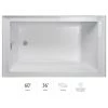 Jacuzzi Linea 60" Three Wall Alcove Acrylic Soaking Tub with Right Drain -Jacuzzi Sales Store jacuzzi lns6036brxxxxw 100825