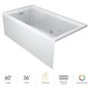 Jacuzzi Linea 60" x 36" Three Wall Alcove Acrylic Skirted Whirlpool Tub with Left Drain, Heater and Chromatherapy - Less Drain Assembly and Overflow -Jacuzzi Sales Store jacuzzi lns6036wlr2chww 100825