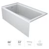 Jacuzzi Linea 66" Three Wall Alcove Acrylic Soaking Tub with Right Drain Location and Overflow -Jacuzzi Sales Store jacuzzi lns6632brxxxxw 100825