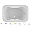 Jacuzzi Marineo 66" Salon Spa Bathtub for Drop In Installation with Center Drain and Chromatherapy / Whisper Technology™ - Luxury LCD Controls -Jacuzzi Sales Store jacuzzi mar6642ccr5cww 100825